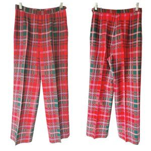 Vintage 70s Aljean of Canada Holiday Tartan Plaid High Waist Wool Trouser Pants